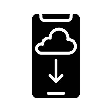 Bulut İndirme Web simgesi vektör çizimi