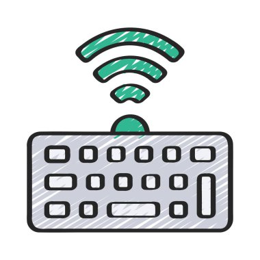 Kablosuz Klavye simgesi, vektör illüstrasyonu basit tasarım