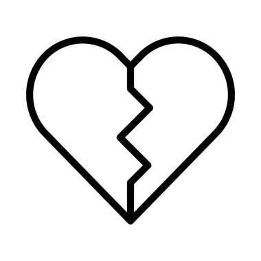 Kırık kalp ikonu. vektör illüstrasyonu 