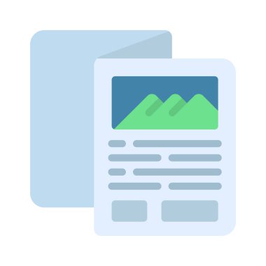 Broşür Simgesi Basit Vektör İllüstrasyonu