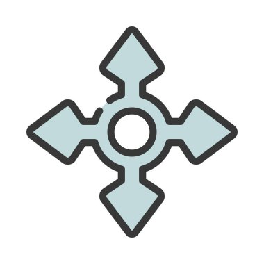 Dört Nokta Fırlatma Bıçağı Ağ ikonu vektör çizimi