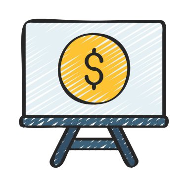 Satış Eğitimi düz simgesi, vektör illüstrasyonu 