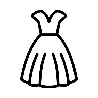 beyaz arkaplanda elbise simgesi, vektör illüstrasyonu 