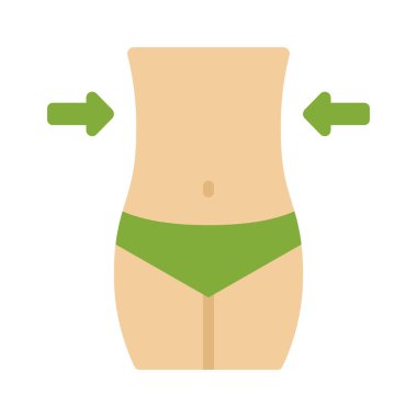 Slim Down düz simge, vektör illüstrasyonu 