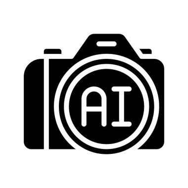 Yapay zeka fotoğrafçısı web simgesi vektör illüstrasyonu