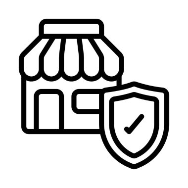 Mağaza Sigortası simgesi, vektör illüstrasyonu