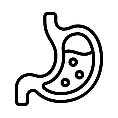 Mide düz simgesi, vektör illüstrasyonu 