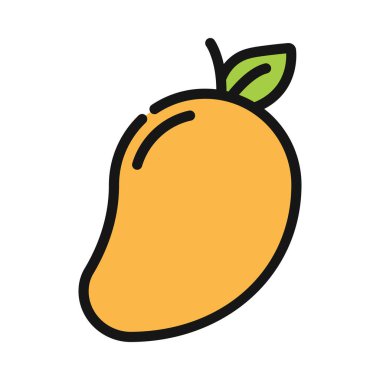 Mango Fruit yassı simgesi, vektör illüstrasyonu 