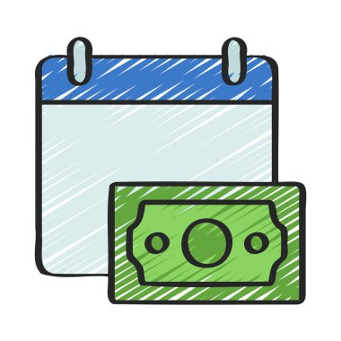 Zamanlanmış Ödeme simgesi, vektör illüstrasyonu 