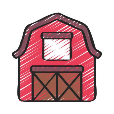 Çiftlik ahırı ikonu. vektör illüstrasyonu