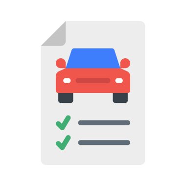 Araç Kontrol Listesi Belge simgesi, vektör illüstrasyonu 