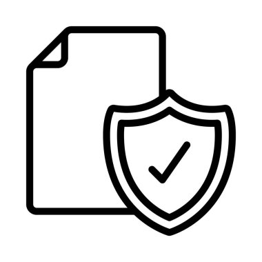 Güvenli Belge simgesi, vektör illüstrasyonu 