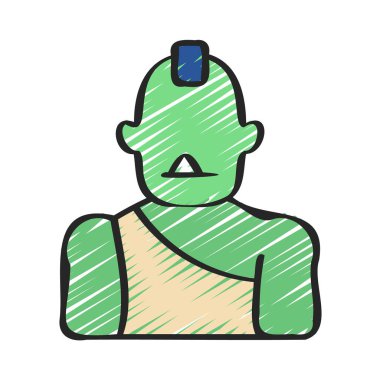 Sanal Ogre Karakteri Web simgesi vektör illüstrasyonu