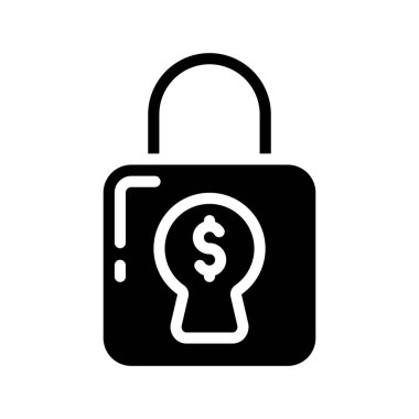 Finansal Kilit web simgesi vektör çizimi