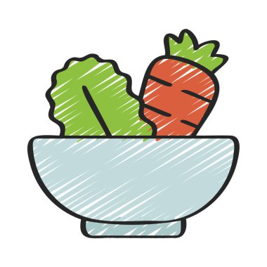 Salata Bowl web simgesi vektör illüstrasyonu
