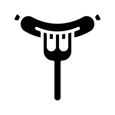 Sosis Ağı ikon vektör illüstrasyonunda çatal