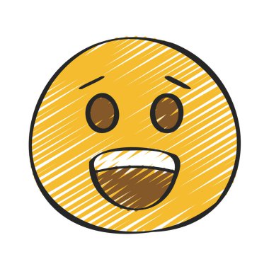 Mutlu yüzlü komik çizgi film yaratığı, vektör çizimi basit tasarım