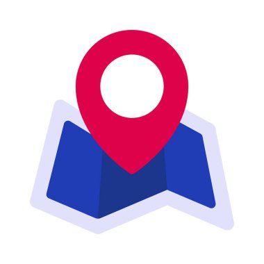 Basit konum simgesi, vektör illüstrasyonu