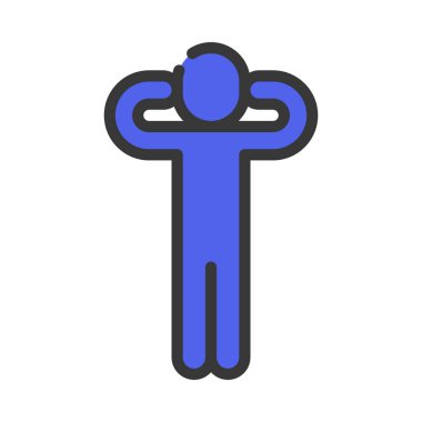 Eller Kulak Üzerindeki Kişi Simgesi Basit Vektör İllüstrasyonu