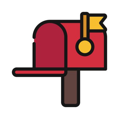 Posta kutusu simgesi, vektör illüstrasyonu 