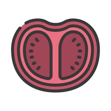 Domates Sebze Simgesi Vektör İllüstrasyonu 