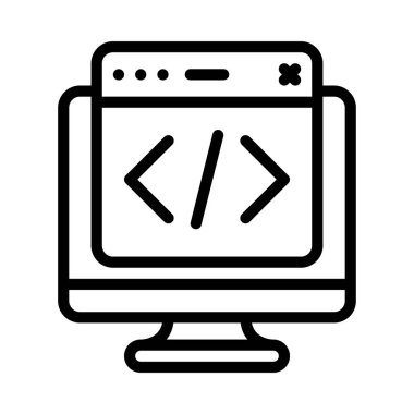 Kod Web Sitesi Bilgisayar simgesi, vektör illüstrasyonu 