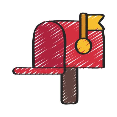 Posta kutusu simgesi, vektör illüstrasyonu 