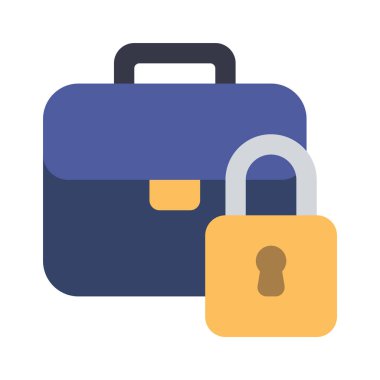 Bagaj Kilidi ikon vektör çizimi tasarımı