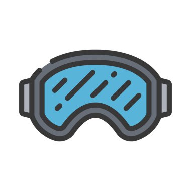 Kayak Gözlüğü ikon vektör illüstrasyon tasarımı