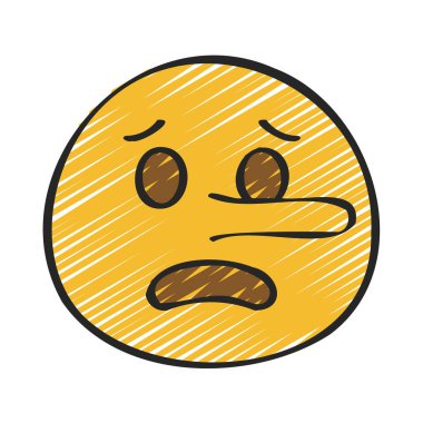 Çizgi film emojisinin yalan etiketi.              