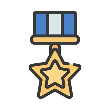 Yıldız Madalyası Vektör Simgesi Tasarımı