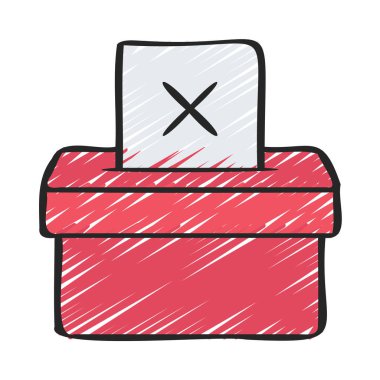 Oy Kutusu Çapraz Web simgesi vektör illüstrasyonu