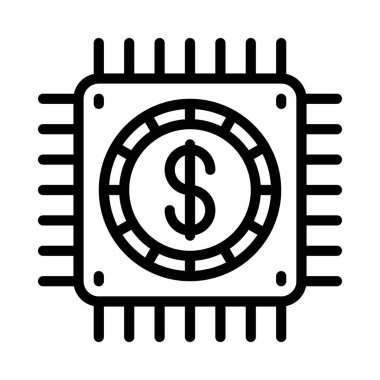 Money Technology web simgesi vektör çizimi