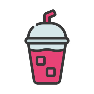 Buz İçeceği Web simgesi vektör illüstrasyonu