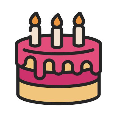 Fırın, pasta simgesi vektör illüstrasyonu 