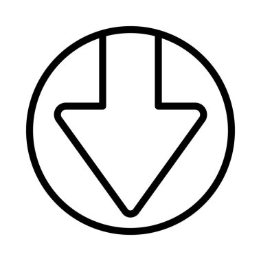 Çember Aşağı Ok web simgesi vektör resimlemesi