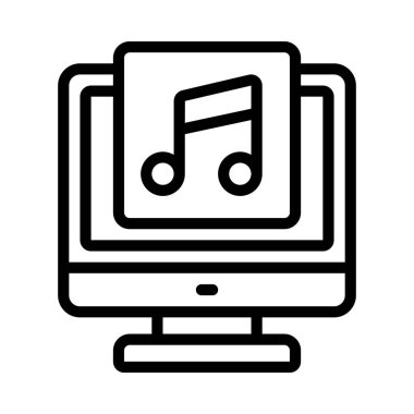 Music App Web simgesi vektör çizimi