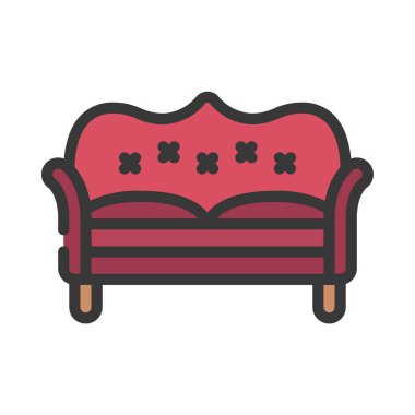  kanepe ikonu vektör illüstrasyonu 