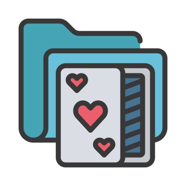 Kart Dizini simgesi, vektör illüstrasyonu oynanıyor 