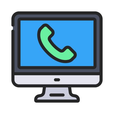 Bilgisayar Çağrısı simgesi, vektör illüstrasyonu 