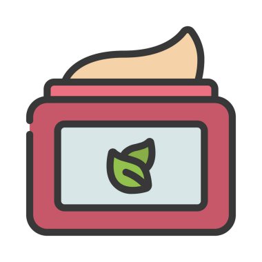 Vegan Kozmetik Web Simgesi Vektör İllüstrasyonu