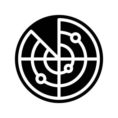 Çember Radar web simgesi vektör resimlemesi