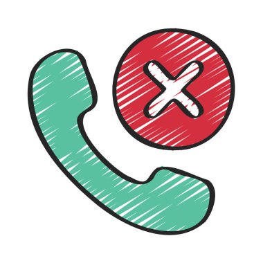 Reddedilmiş Telefon Çağrısı ikon vektör çizimi 