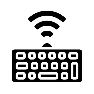 Kablosuz Klavye Web simgesi vektör çizimi