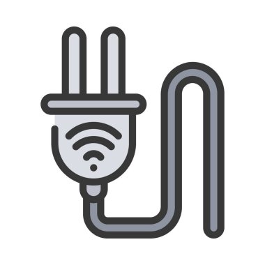 Smart Plug web simgesi vektör çizimi