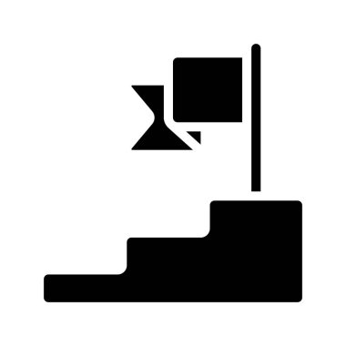  Basamaklardaki Bayrak Web simgesi çizimi