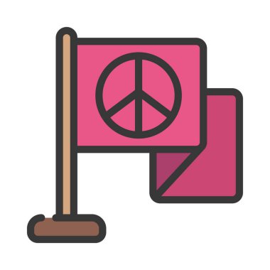 Barış Bayrağı Web ikonu vektör illüstrasyonu