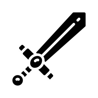 kılıç simgesi, vektör illüstrasyonu basit tasarım