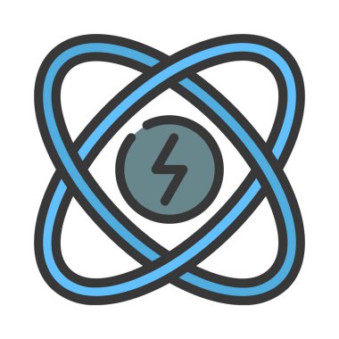 Bilim Atomları Sembol düz ikon vektör çizimi