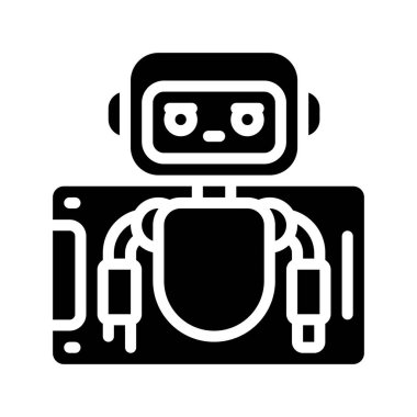 Robot simgesi, vektör illüstrasyonu basit tasarım